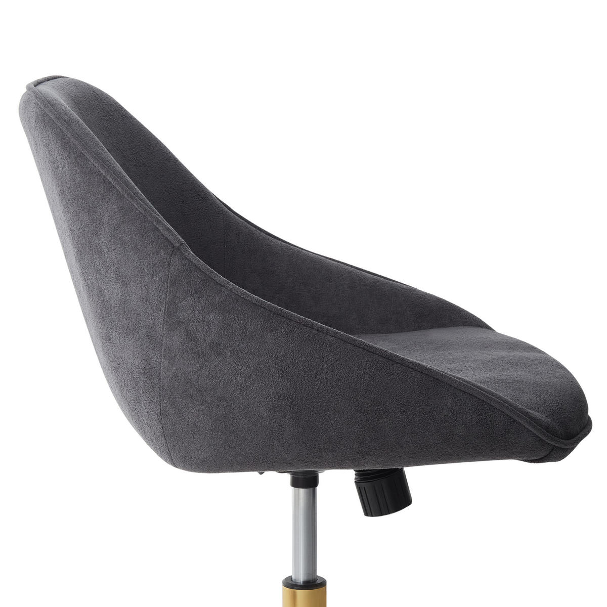 SCHREIBTISCHSTUHL Samtstoff Dunkelgrau Bardsdale - Dunkelgrau, Textil (54/77/54cm) - Beliani