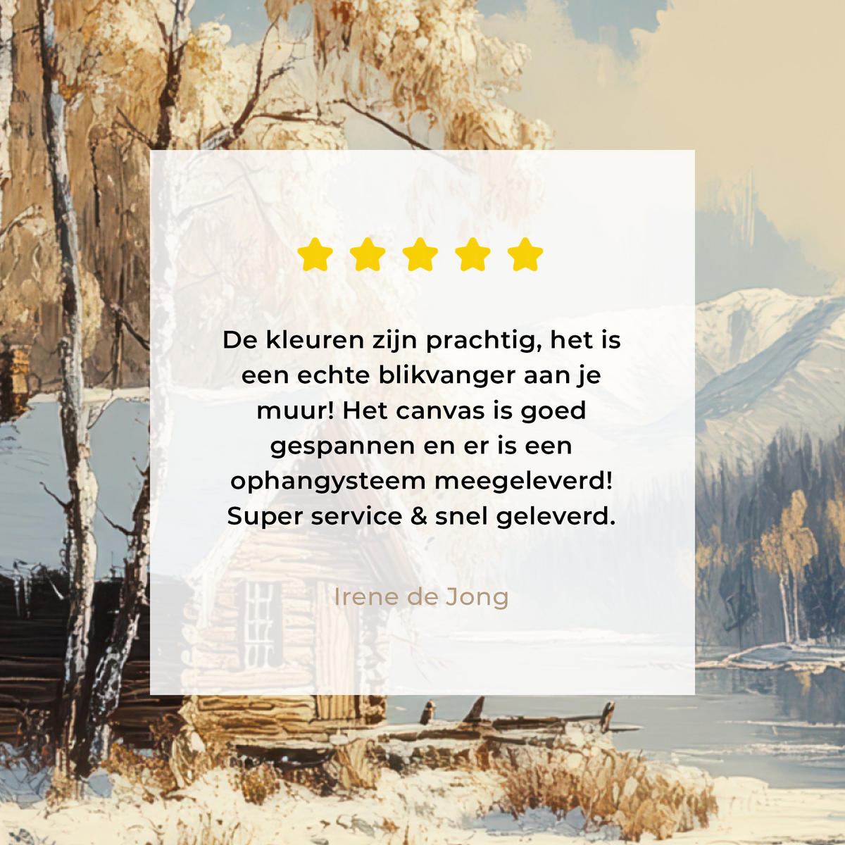 LEINWANDBILD Winter - Schnee - Zuhause - Natur Deko Groß 90x90 cm - Hellbraun, Textil (90/90cm) - MuchoWow