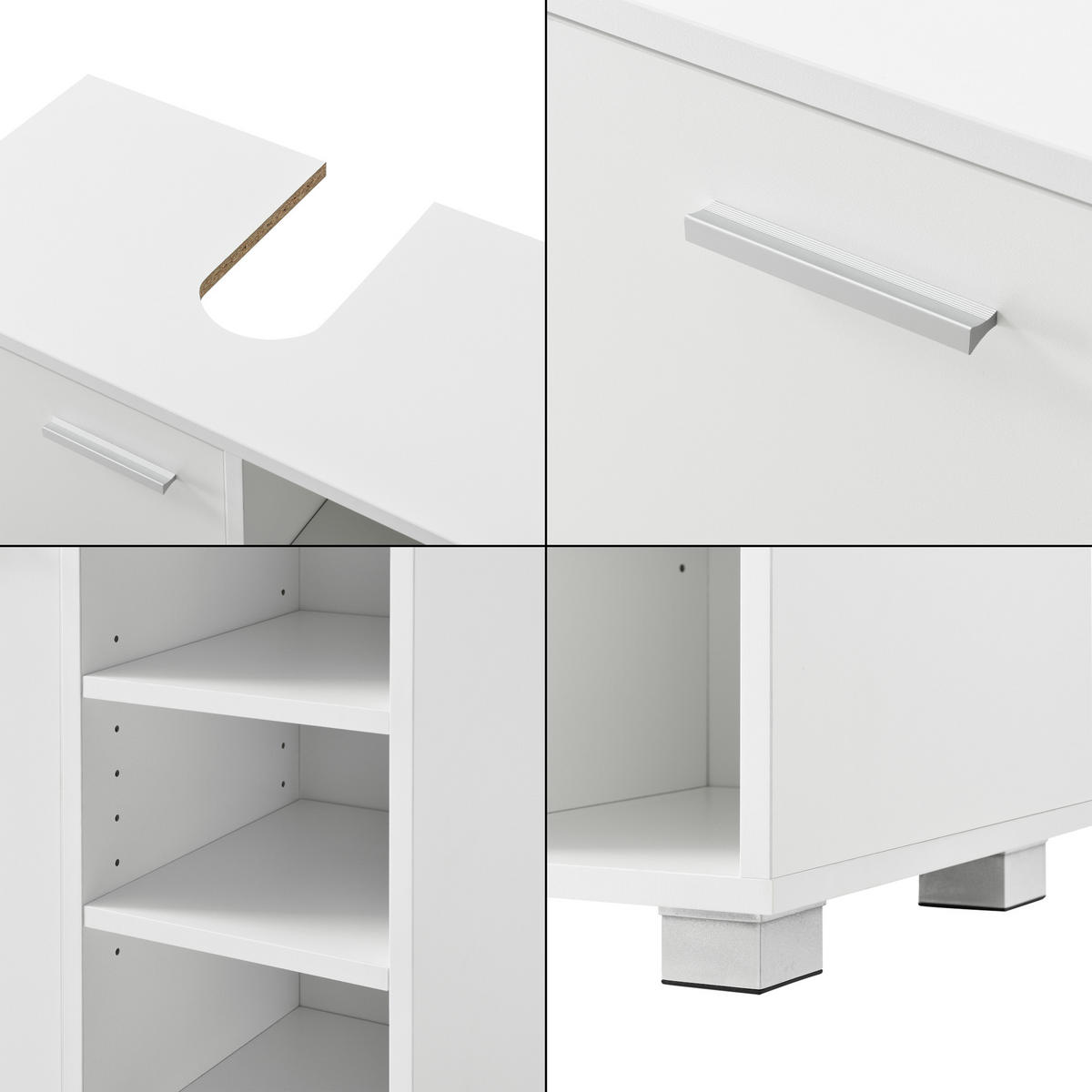 WASCHBECKENUNTERSCHRANK Narvik - Weiß, Holzwerkstoff (60/55.6/31cm) - [en.casa]