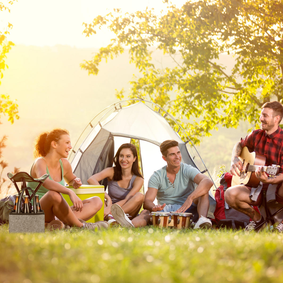 6ER Flaschenträger - Grau, Textil (24/33/15cm) - Relaxdays