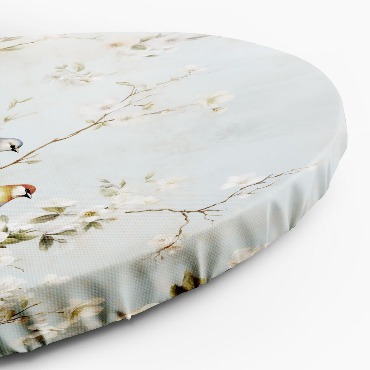 RUNDES BILD Blau 60/60 cm - Blau/Beige, Textil (60/60cm) - KUNSTLOFT