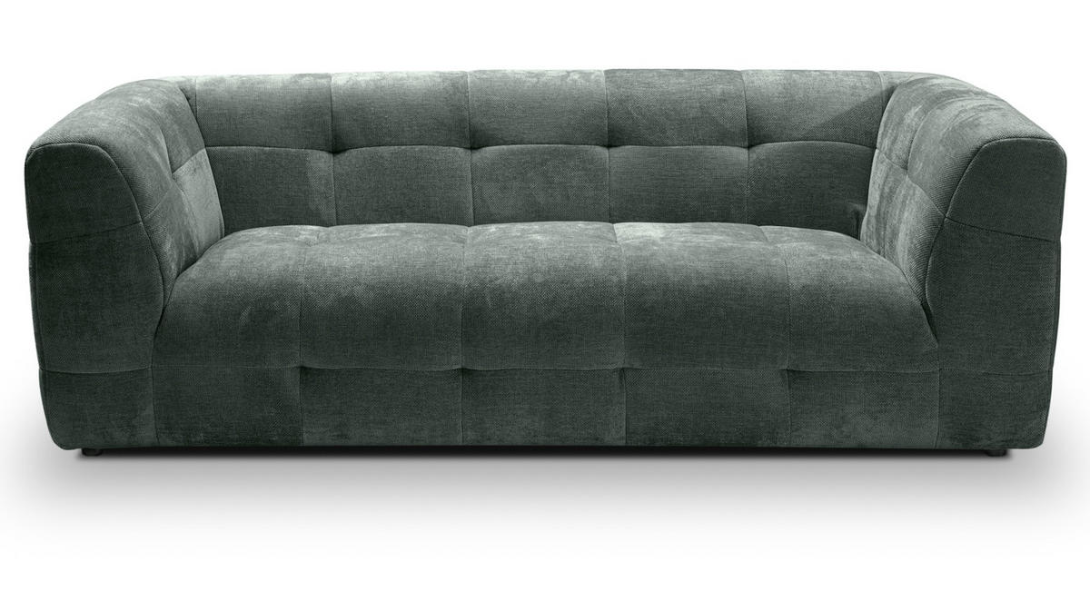 SOFA petrol Strukturstoff, Couch 2,5-Sitzer 217 cm mit Steppoptik - Petrol, Holz/Textil (217/72/96cm) - Inn.Furn