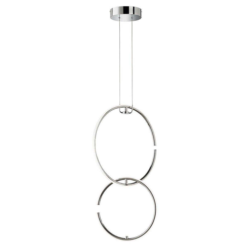 LED HÄNGELEUCHTE Chrom Ring Design Silber - Silberfarben, Metall (45/21/230cm) - Wofi