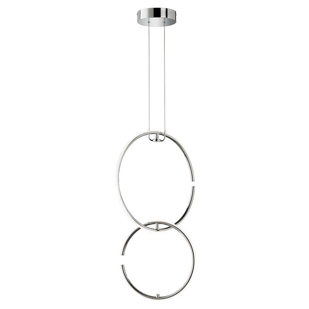 LED HÄNGELEUCHTE Chrom Ring Design Silber - Silberfarben, Metall (45/21/230cm) - Wofi