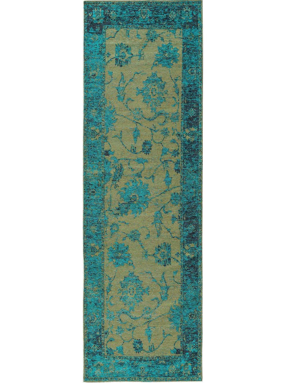 LÄUFER Frencie Türkis 80x250 cm - Türkis, Textil (80/250cm) - benuta Nest
