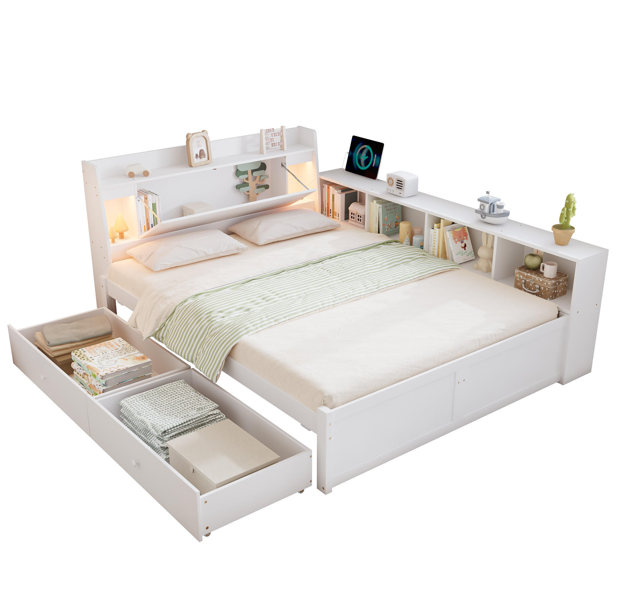 Ivmeu Doppelbett Weiß 140x200 cm