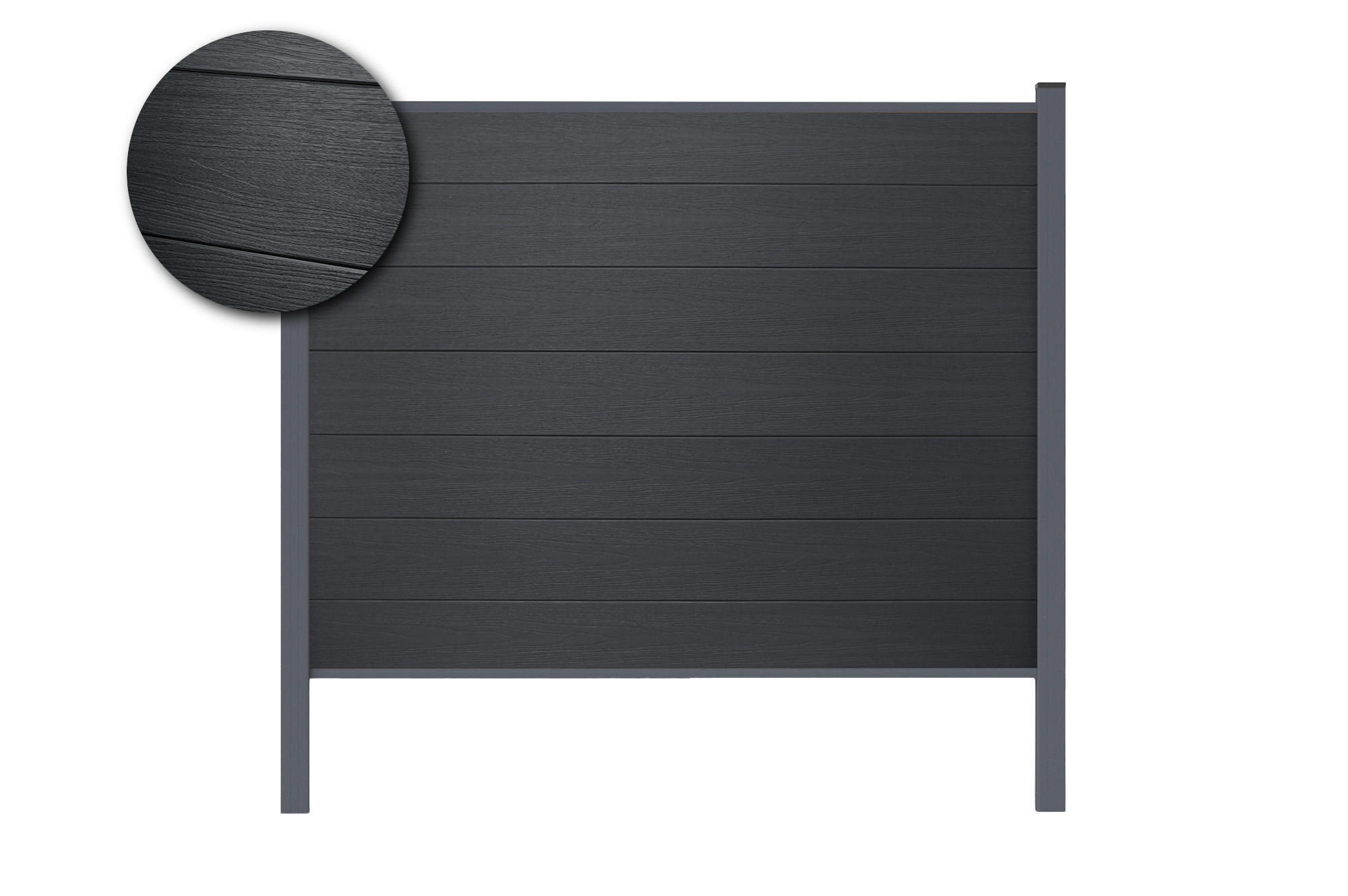 VERBUNDZAUN 2 m STOCKHORN H. 150 cm zum Einbetonieren, grau - Grau, Holzwerkstoff (200/150cm) - Casanoov