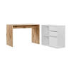 SCHREIBTISCH Der Produktive - Eichefarben/Weiß, Holzwerkstoff (54/112/77cm) - Mokebo