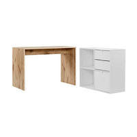 SCHREIBTISCH Der Produktive - Eichefarben/Weiß, Holzwerkstoff (54/112/77cm) - Mokebo
