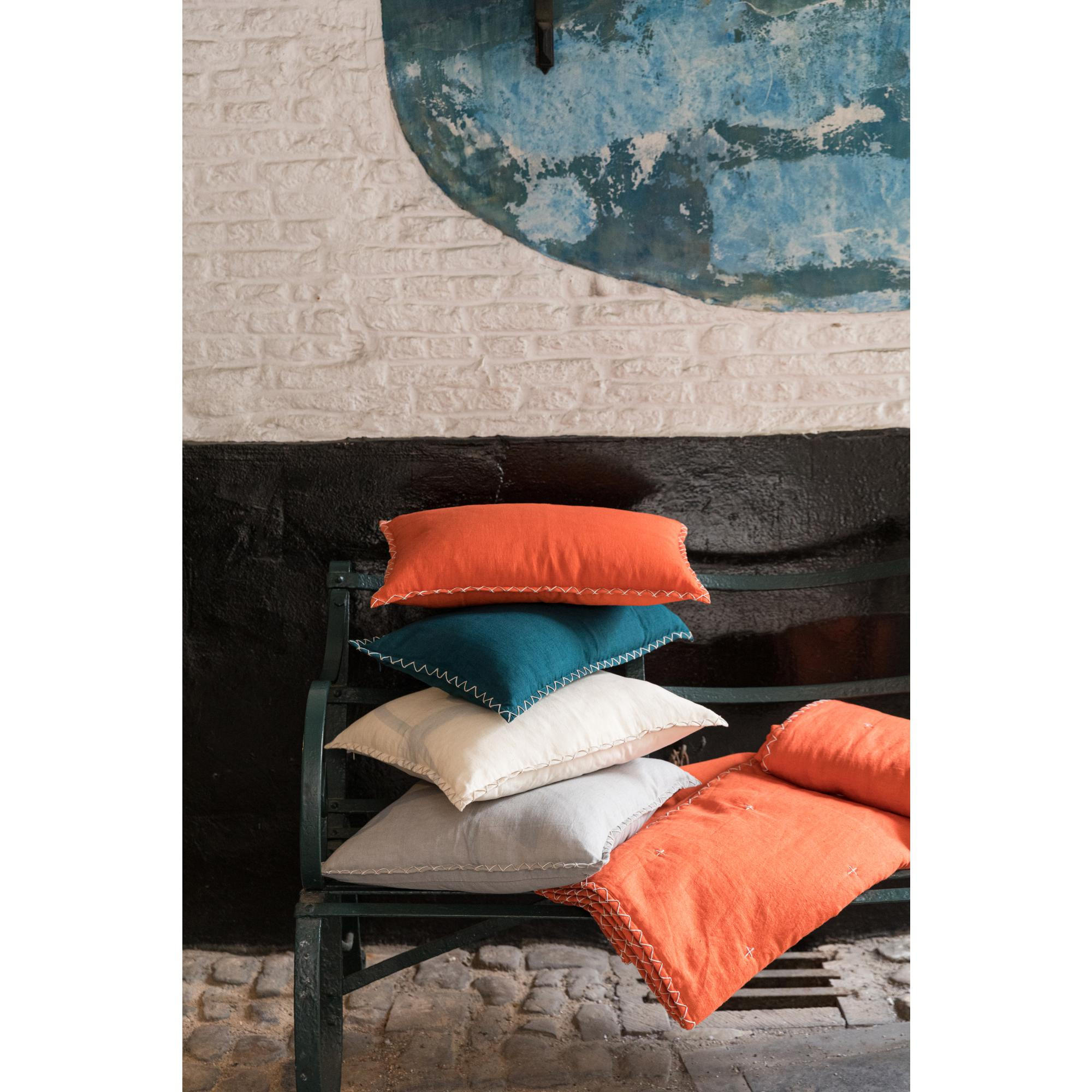 KISSEN Nala perlweiß 45 x 45 cm - Hellgrau, Textil (45/45cm) - Vivaraise