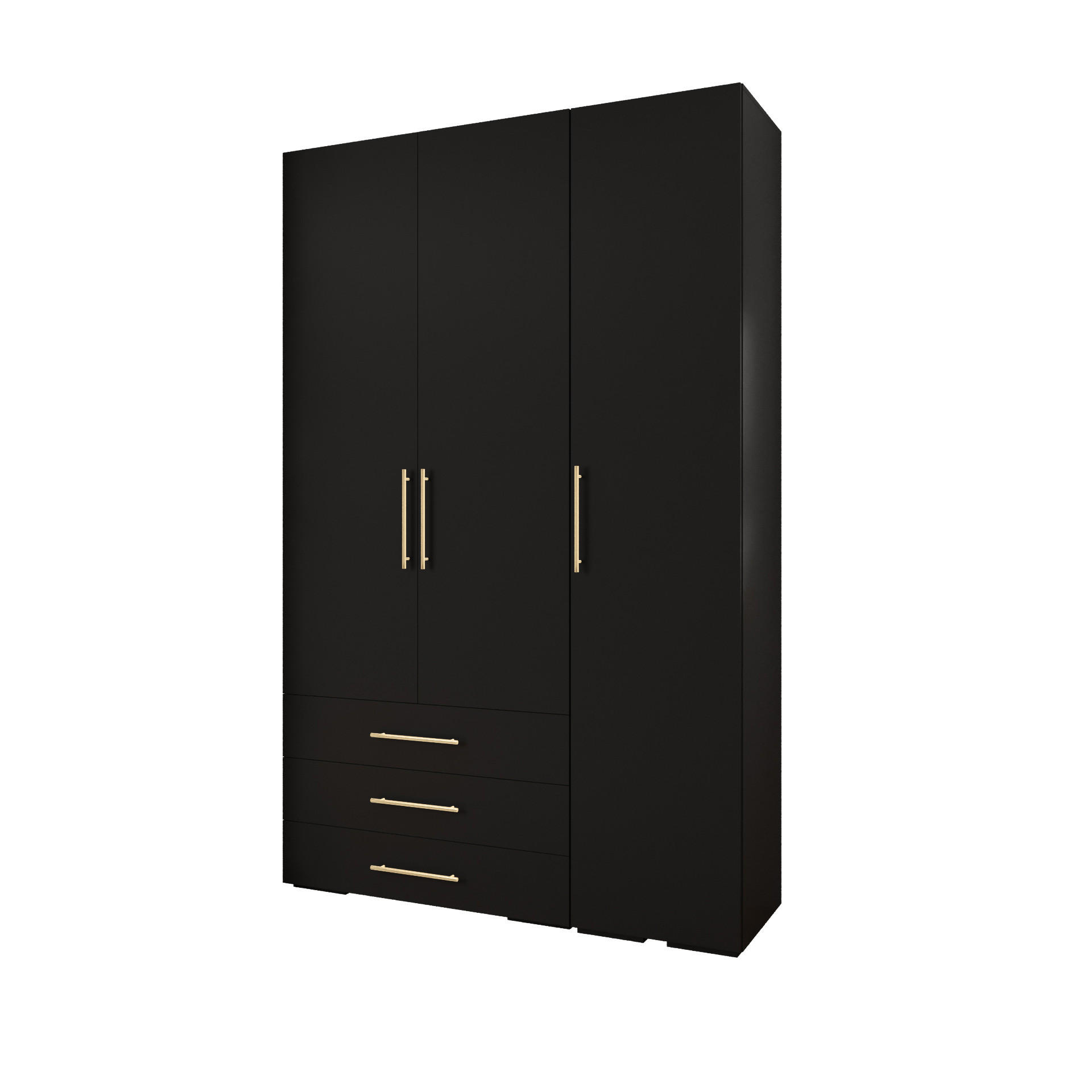 Abiks Möbel Garderoben-Set Schwarz, Gold 150x236.7x47 cm
