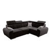 ECKSOFA APOLLO KN08, Eckcouch in L-Form mit Schlaffunktion, Farbe: Dunkelgrau, Velourstoff, Ottomane Rechts - Dunkelgrau, Textil (255/190cm) - O-Sofa