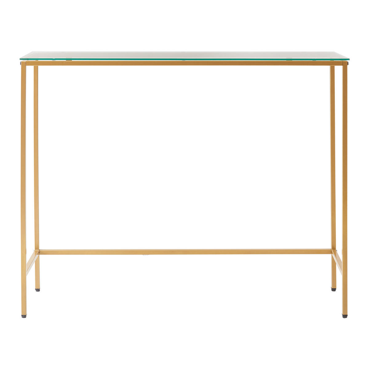 KONSOLENTISCH Kronoby - Transparent/Goldfarben, Glas/Metall (30/100/80cm) - [en.casa]