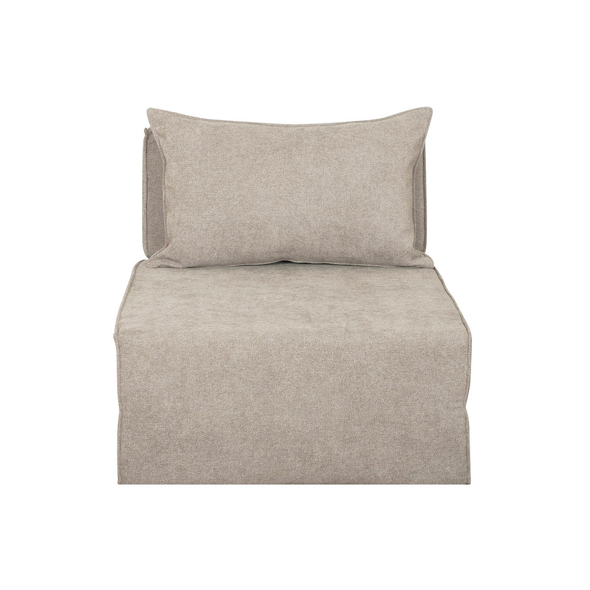 SCHLAFSESSEL Taupefarbener Stoff Samteffekt 1-Sitzer VICTOR - Taupe, Textil (64/95/70cm) - Miliboo