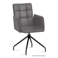 ARMLEHNSTUHL drehbar (4er-Set) Dollie 52x91x60 Schwarz/Grau - Schwarz/Grau, Kunststoff (60/91/52cm) - 58aufmkessel