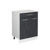 KÜCHENUNTERSCHRANK R-Line Schwarz Beton 60 cm ohne Arbeitsplatte - Schwarz/Weiß, Holzwerkstoff (60/81.6/46cm) - Vicco