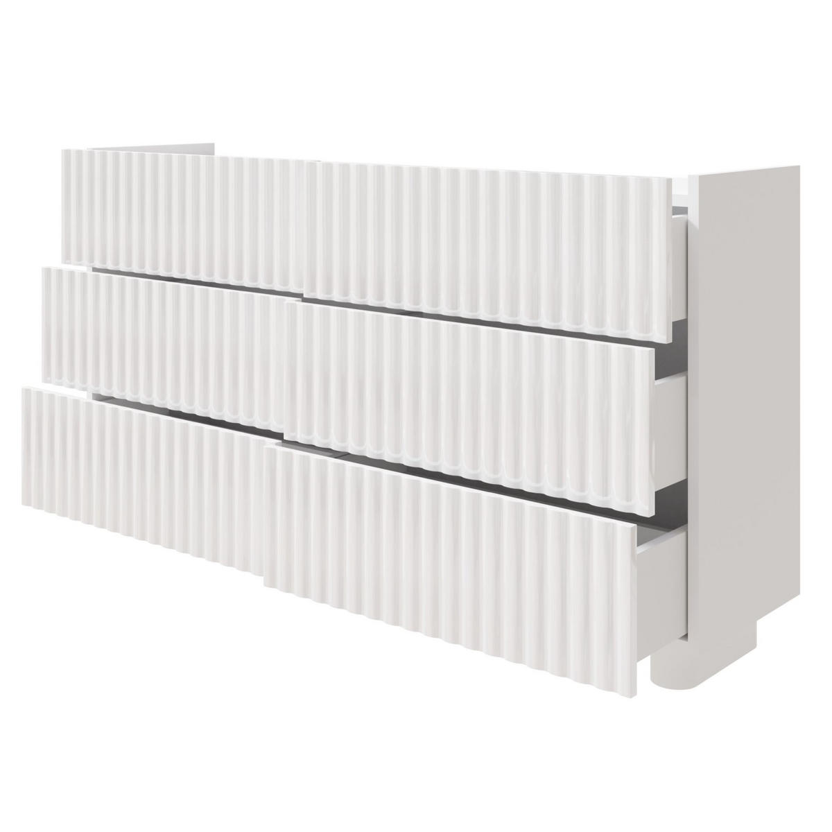 KOMMODE Fiorra Weiß Hochglanz, 147 cm - Weiß, Holzwerkstoff (144/84/38.8cm) - Selsey