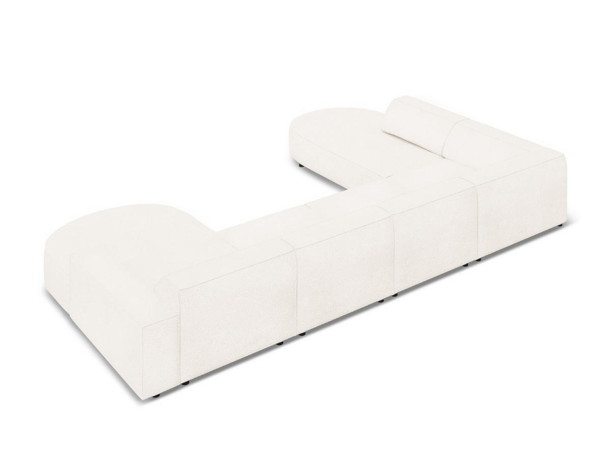 PANORAMASOFA links Jodie aus Boucle beige 7 Sitzplätze - Beige, Textil (262/70/364cm) - Micadoni