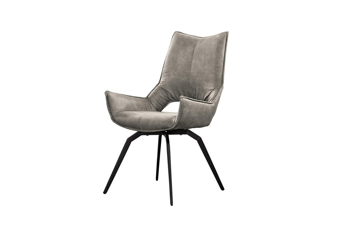 DREHSTUHL SIVO Hellgrau Webstoff - Hellgrau, Textil (57/95/56cm) - KAWOLA