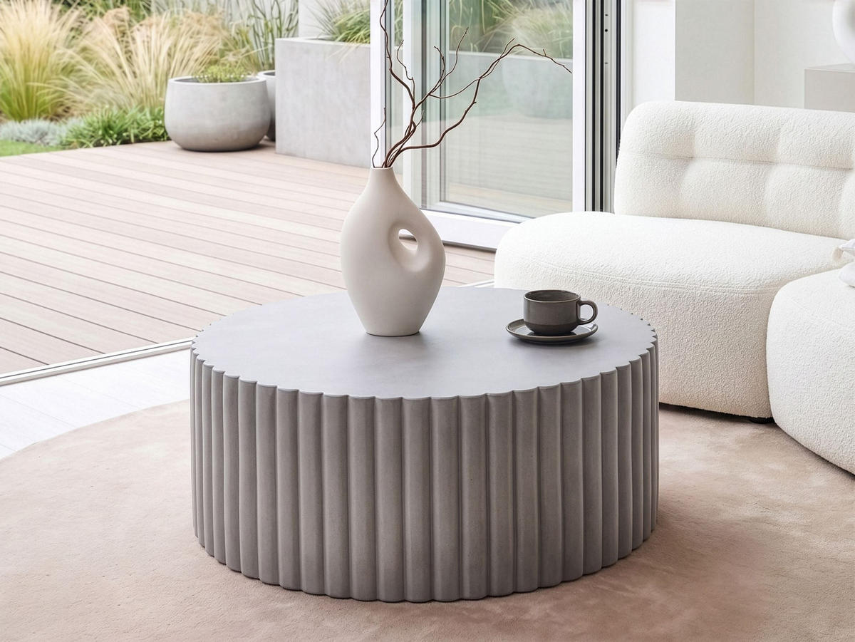 COUCHTISCH 117/117 cm Grau Pozza - Grau, Keramik (117/117/42cm) - Beliani