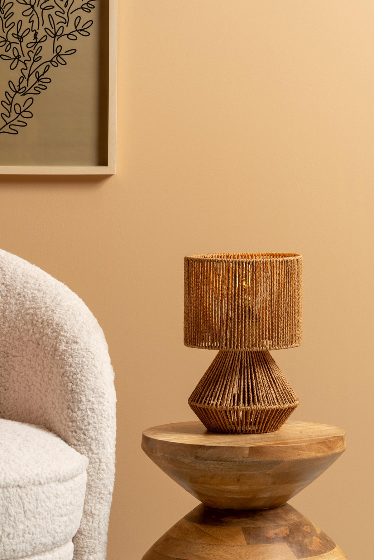 TISCHLAMPE Forma 20/20/30 cm - Naturfarben, Naturmaterialien (20/20/30cm) - Leitmotiv