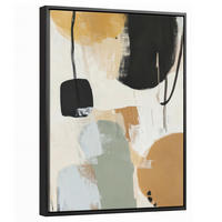 LEINWAND Bilder mit Rahmen - Farbe - Abstrakt - Farben - 30x40 - Currygelb, Textil (30/40cm) - MuchoWow