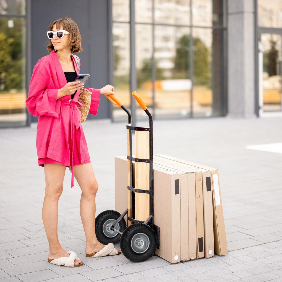 2xSCHUBKARRENRAD - Multicolor, Kunststoff/Metall (22/22/6.5cm) - Relaxdays