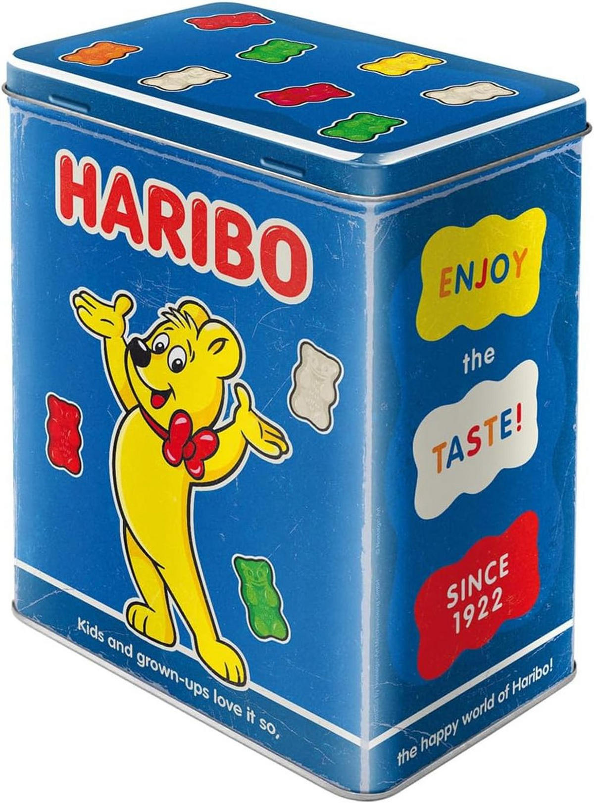 VORRATSDOSE L HARIBO Enjoy the Taste blue - Multicolor, Metall (14/20/10cm) - Nostalgic-Art