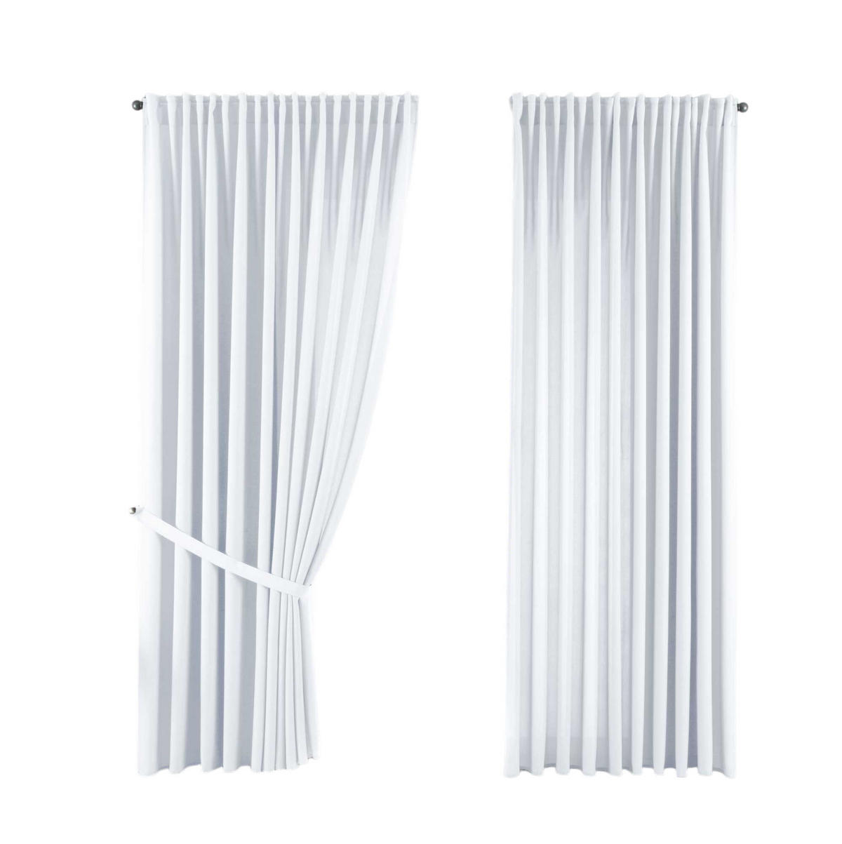 SCHLAUFENGARDINE 2ER SET »Palermo« HxB 250x300 cm Weiß - Weiß, Textil (300/250cm) - Gardinenbox