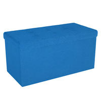 SITZTRUHE Faltbar 76/38/38 cm (Blau) - Blau, Textil (38/38/76cm) - Intirilife