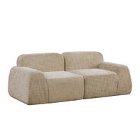2-SITZER SOFA Chenille Hellkhaki ohne Montage - Hellbraun, Textil (198/73/90.5cm) - WISHDOR