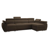 ECKSOFA Boston LCP, Seite: Rechts 1P(65)+2R+LCP - Silberfarben/Braun, Holz/Textil (320/170cm) - MIRJAN24