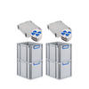 EUROBOX 4x Nextgen Color Mit Auflagedeckel 32x30x40cm Griffe Blau Geschlossen - Blau, Kunststoff (30/32/40cm) - PROREGAL