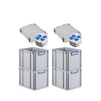 EUROBOX 4x Nextgen Color Mit Auflagedeckel 32x30x40cm Griffe Blau Geschlossen - Blau, Kunststoff (30/32/40cm) - PROREGAL