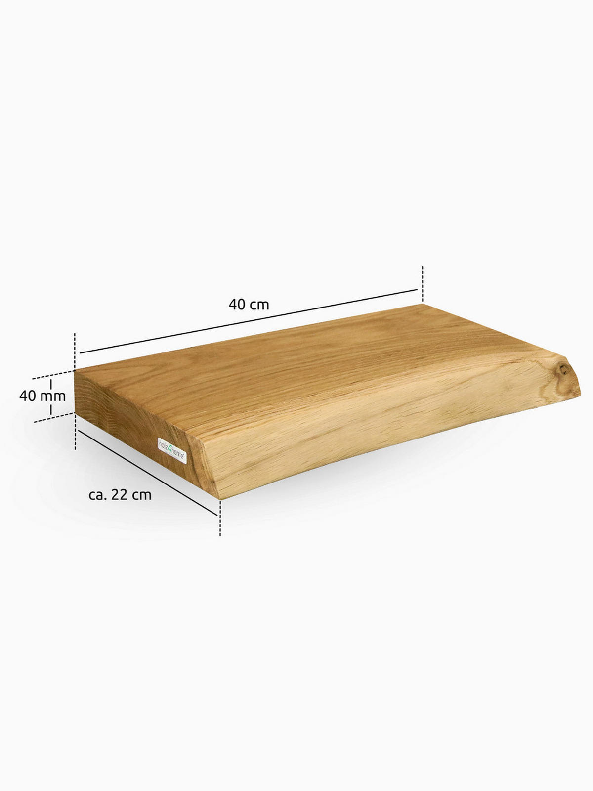 WANDREGAL schwebend mit Baumkante - Eichefarben, Holz (40/4/22cm) - holz4home