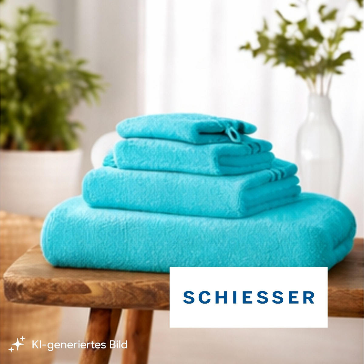 WASCHHANDSCHUHSET Skyline Color - 5-teilig - 16x22 cm - Türkis - Türkis, Textil (16/22cm) - SCHIESSER