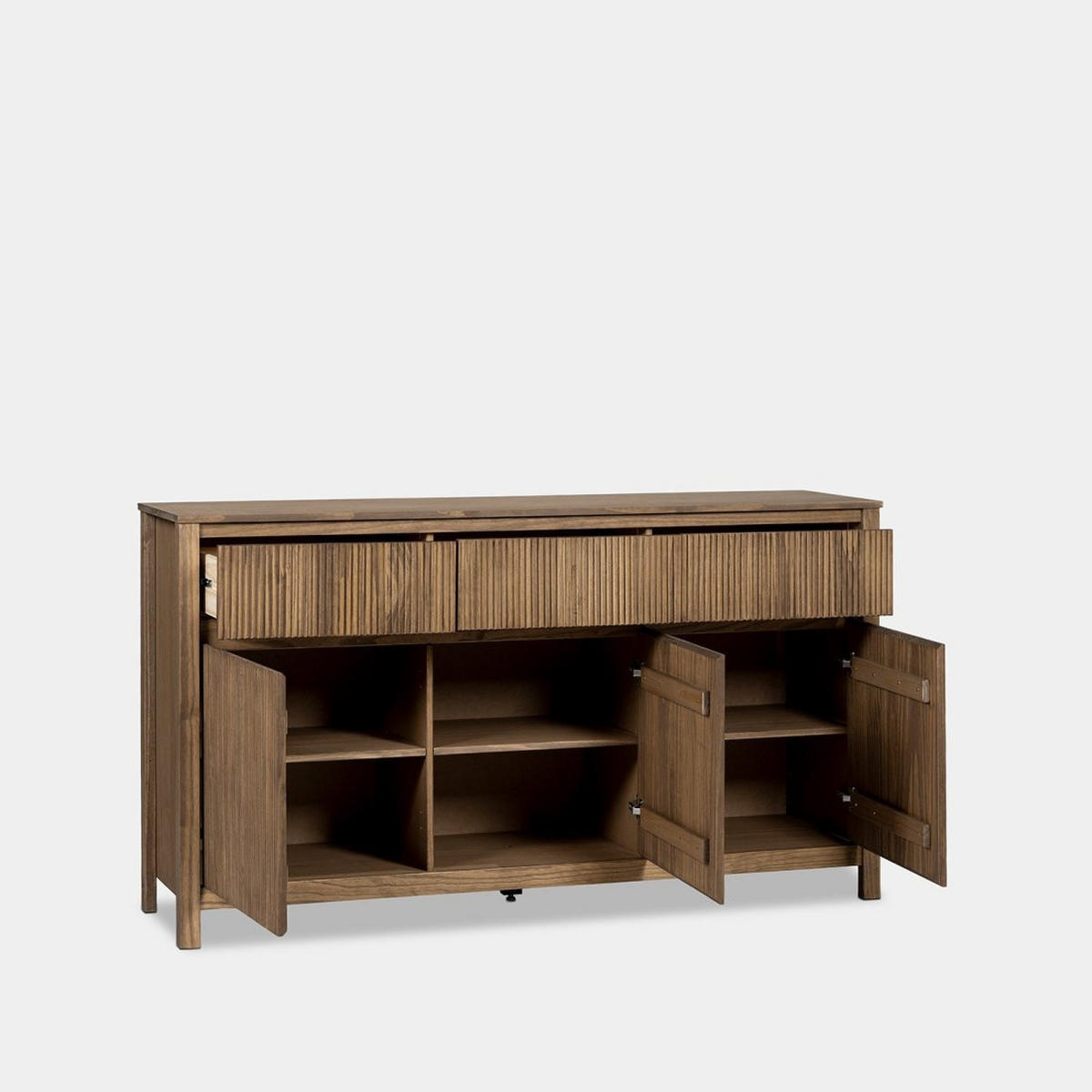 ANRICHTE NIEDRIGE Hanne Walnuss 150 cm x 85 cm - Walnussfarben, Holz (150/85/39cm) - Klast Home