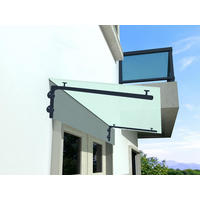 GLASVORDACH 150x90 cm Sicherheitsglas Edelstahl Satiniert L-RAL7016 - Weiß, Glas (150/1.31/90cm) -  Glaswerk Westfalen
