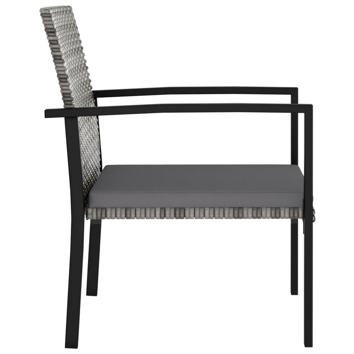 GARTEN-ESSGRUPPE VV Poly Rattan Grau - Grau, Kunststoff/Textil - vidaXL