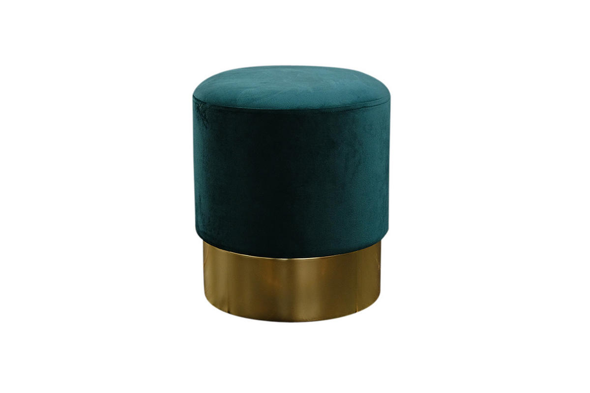 POLSTERHOCKER LIZA Grün Velvet - Grün, Textil (40/40/40cm) - KAWOLA