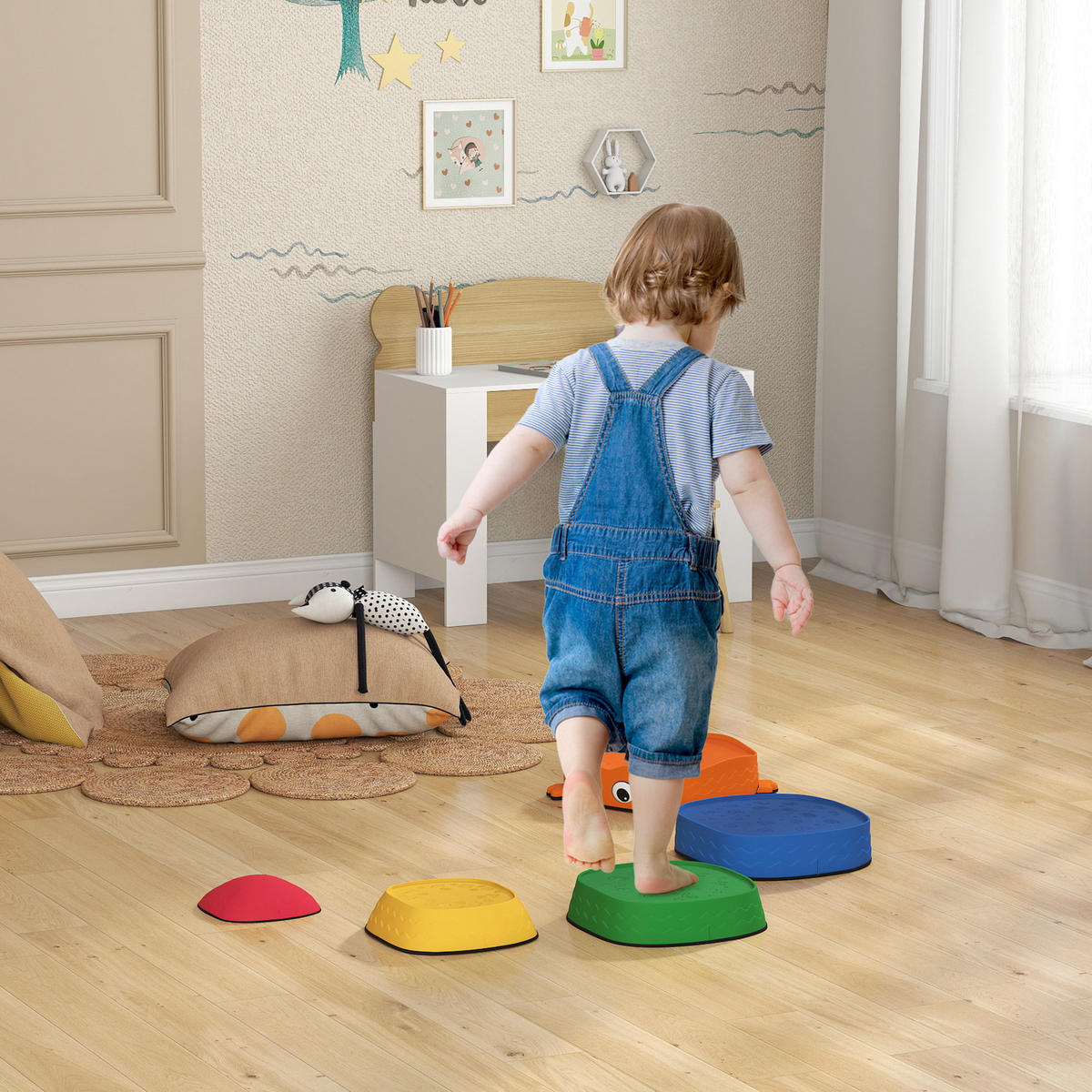 BALANCIERSTEINE für Kinder, Rutschfest Trittsteine zum Balancieren & Stapeln - Multicolor, Kunststoff (33.5/28/33.5cm) - AIYAPLAY