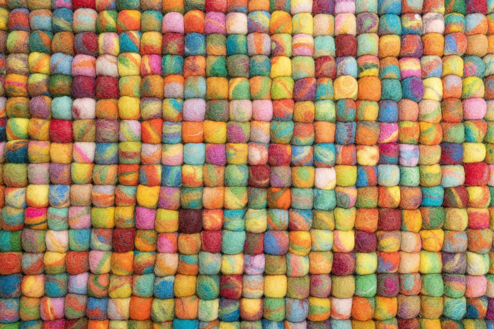Thumbnail - Theko Filzteppich, Mehrfarbig, Textil, Abstrakt, Rechteckig, 140x200 cm, für Fußbodenheizung geeignet, Teppiche & Böden,...