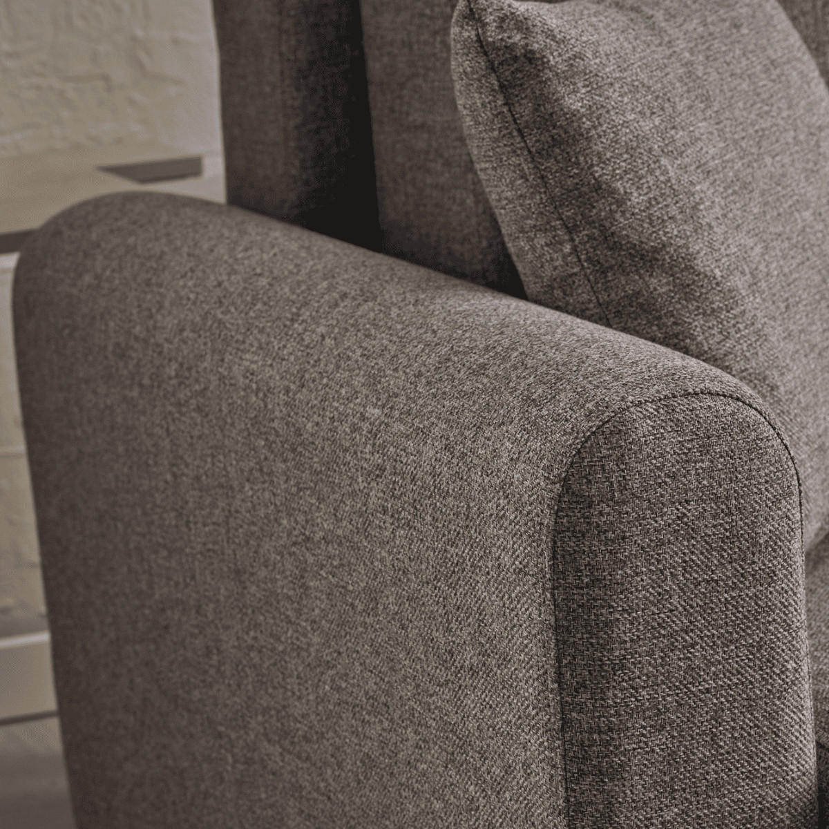ECKSOFA mit Schlaffunktion und rechtsseitiger Récamiere aus Stoff - mane 246/160/85 cm - Grau, Holz (160/246cm) - Calicosy