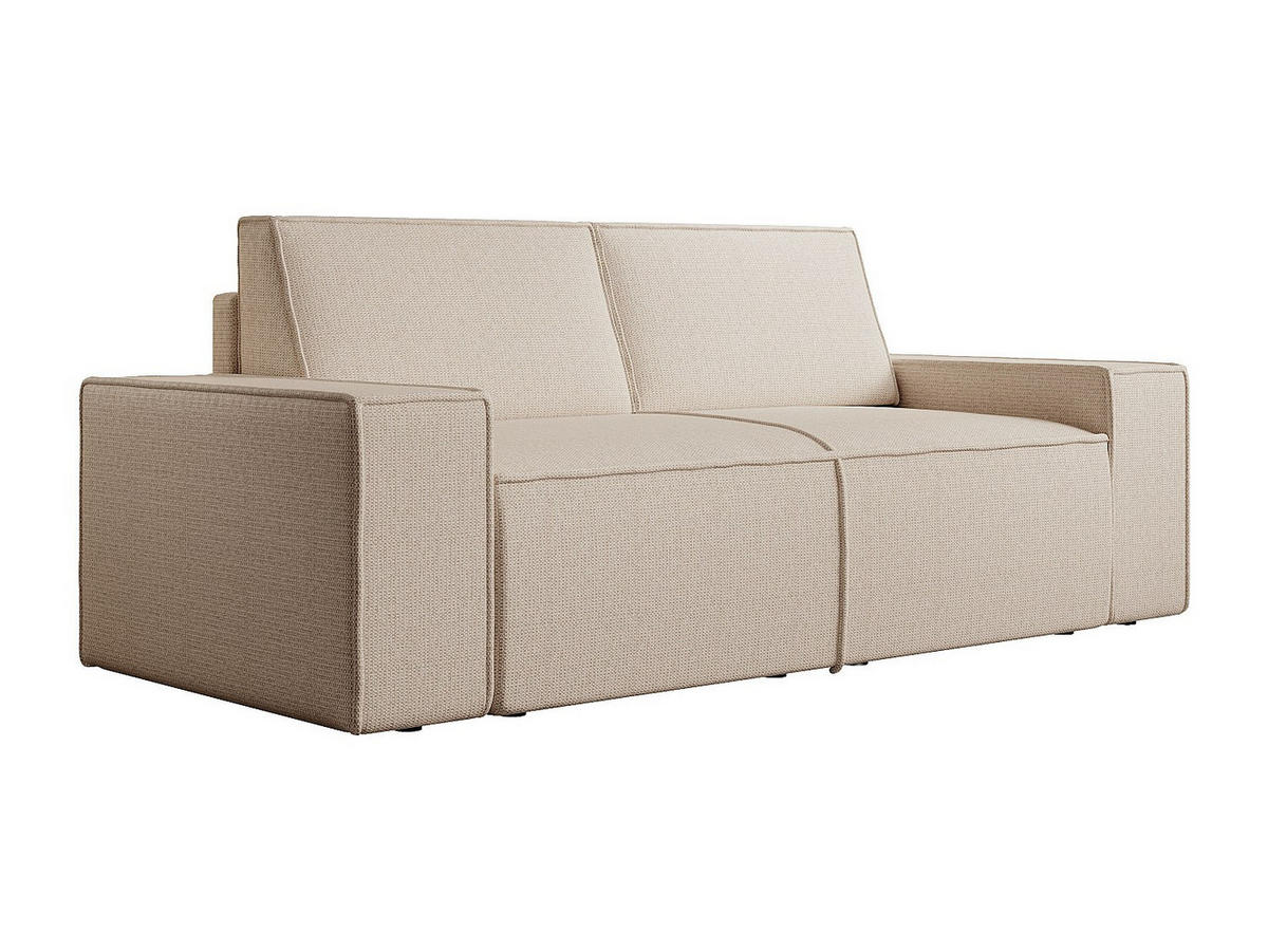 SOFA ohne Schlafmöglichkeit - 3 Personen - Samt, Stoff - Beige - - Beige, Textil (230/85/95cm) - Vente-Unique