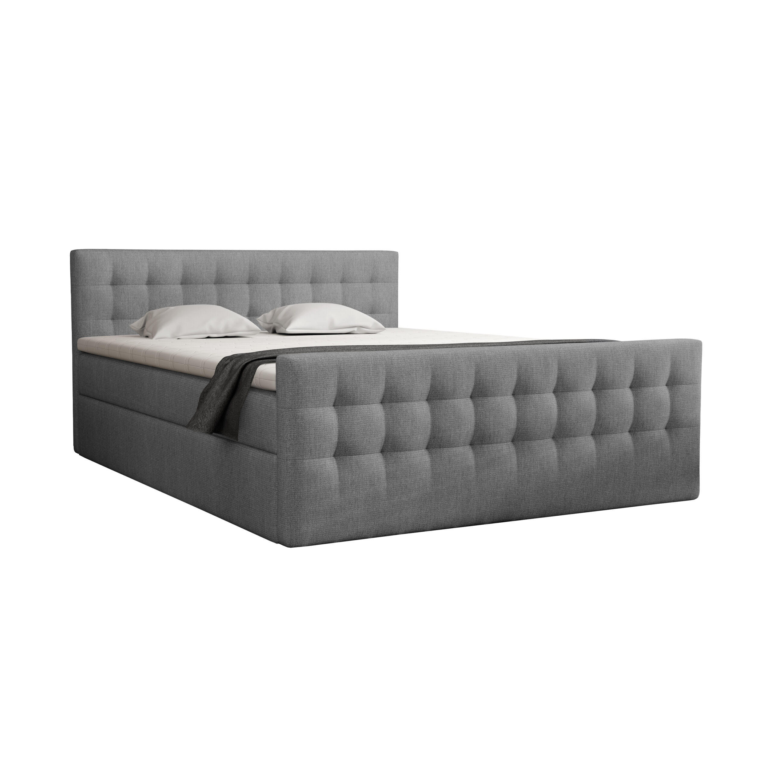 BOXBETT mit Bettkasten Loures Lux 180x200 cm, Graphit - Graphitfarben, Textil (180/200cm) - Meblito
