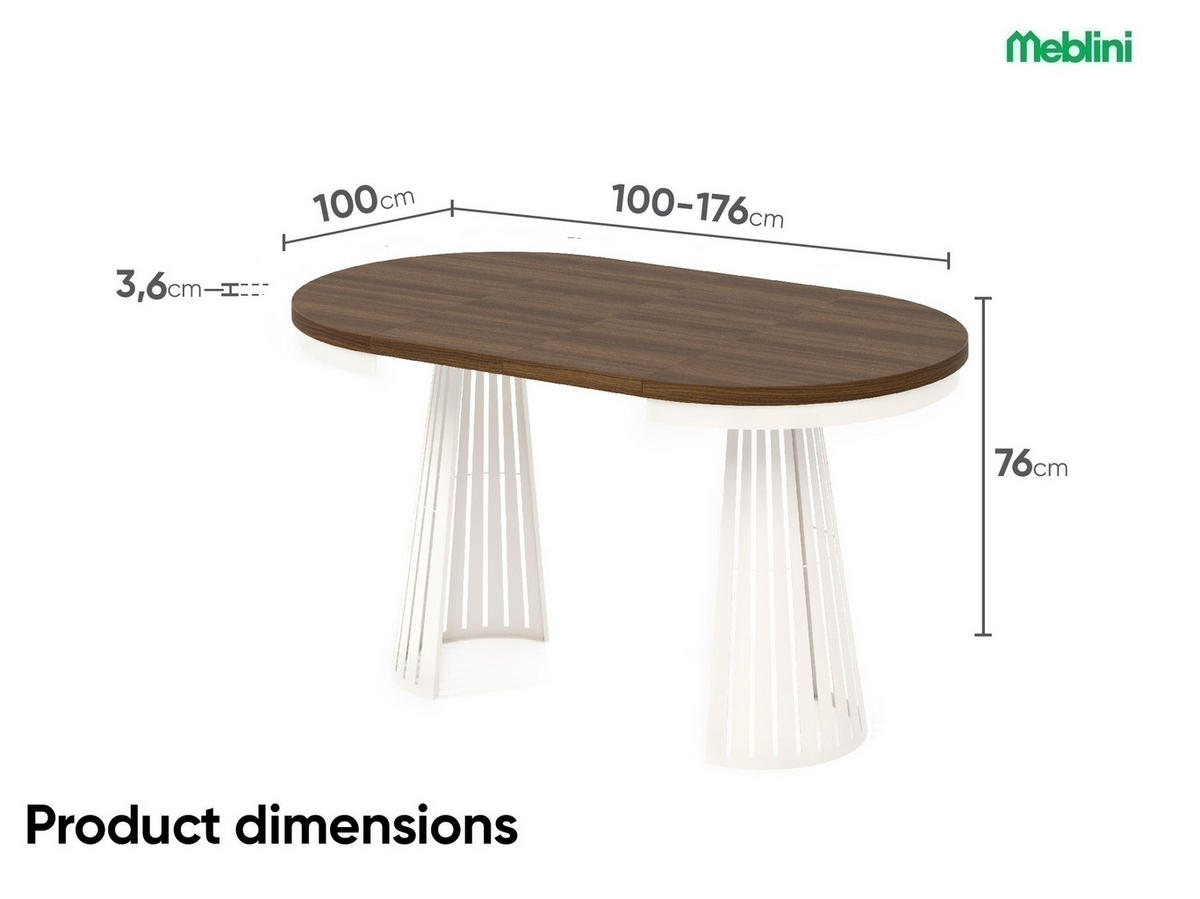 ESSTISCH Cone Bis - Kaschmir/Beige, Holzwerkstoff/Metall (100/100/76cm) - Meblini