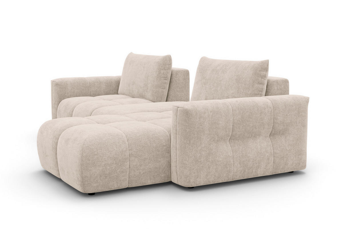 ECKSOFA VERONA 4-Sitzer RECHTS, Beige - Beige/Schwarz, Holz/Textil (282/173cm) - Courtois Laville