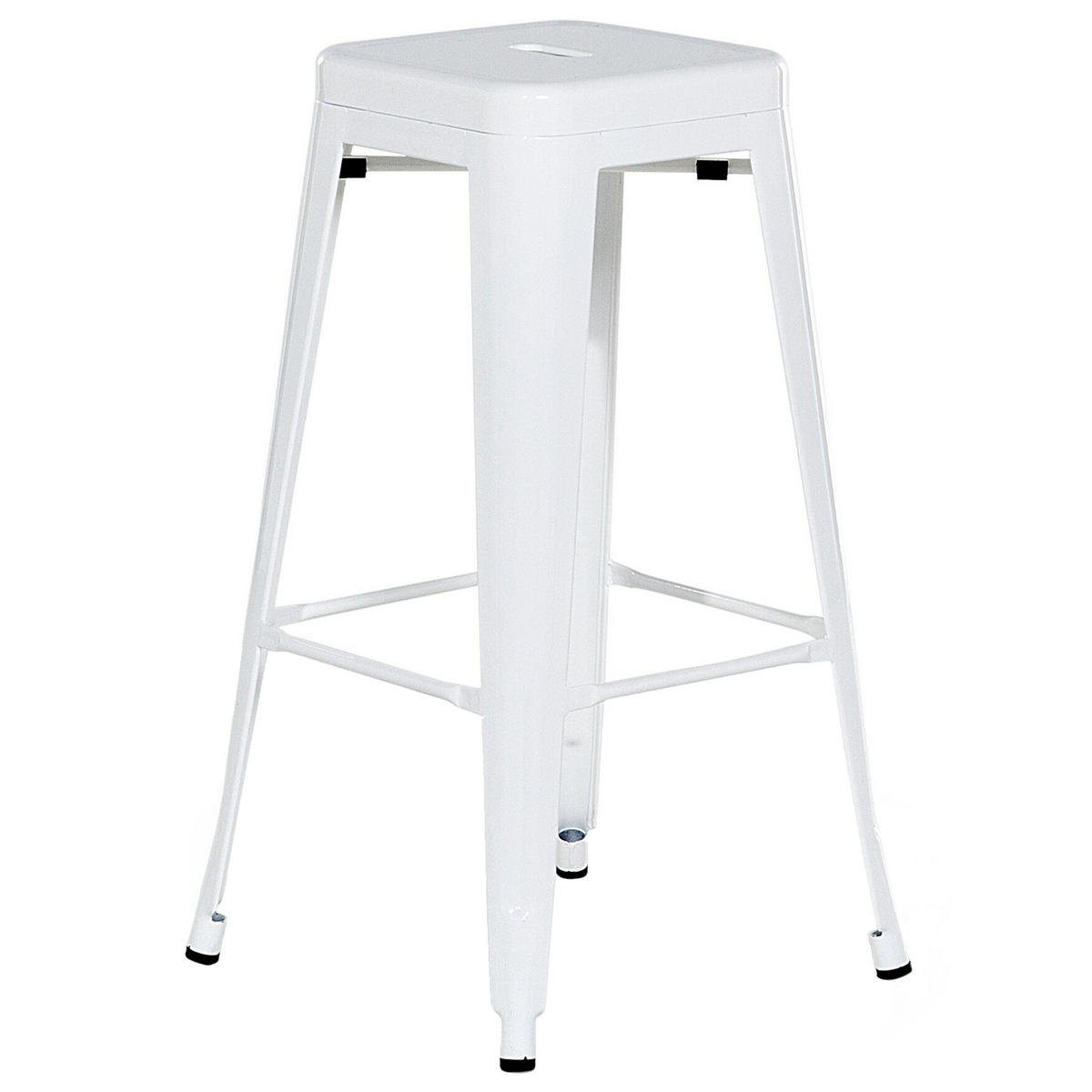 BARHOCKER 2er-Set Metall Weiß Cabrillo - Weiß, Metall (30/76/36cm) - Beliani