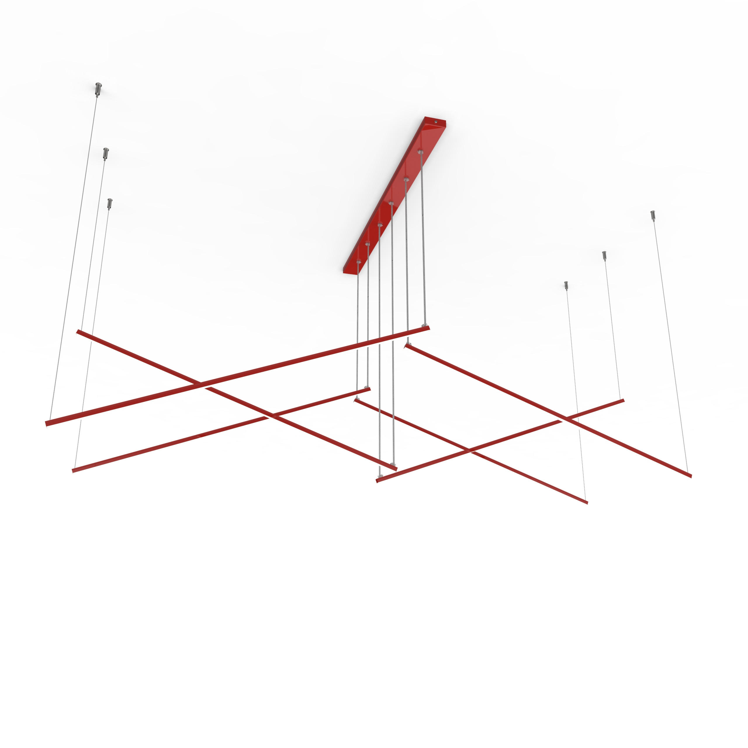 LED-HÄNGELEUCHTE - Rot, Metall (200/100/120cm) - Lumicom