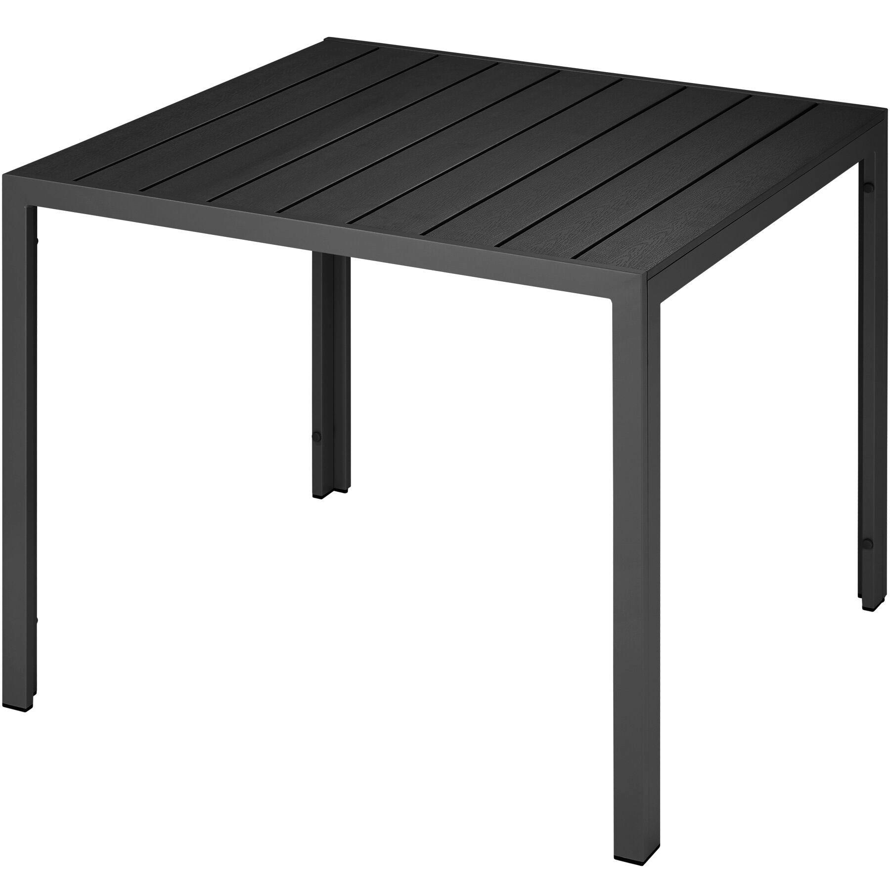 GARTENTISCH Maren,90 x 90 x 74,5 cm,schwarz - Schwarz, Metall (90/90/74.5cm) - tectake